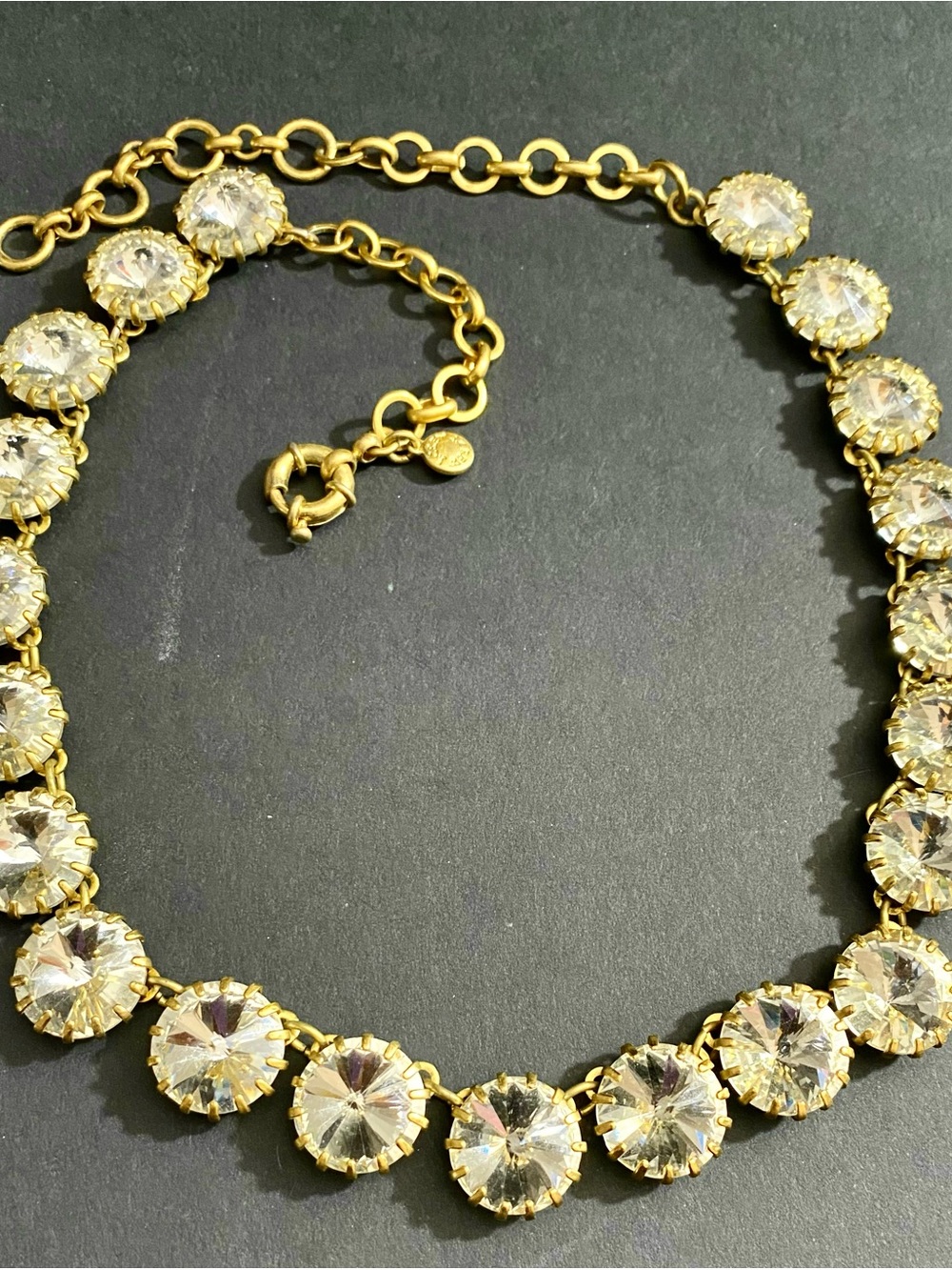 J. Crew Gold-Tone Crystal Station Necklace - Clear